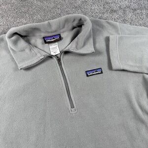 Patagonia Synchilla Fleece Quarter Zip Pullover Gray Mens Small Nickel Gray